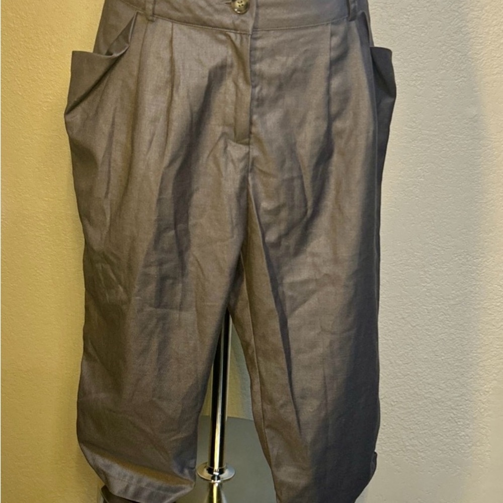 Alythea  Women’s Size S Gray Pleated Cropped Balloon Hem Pants high-waisted